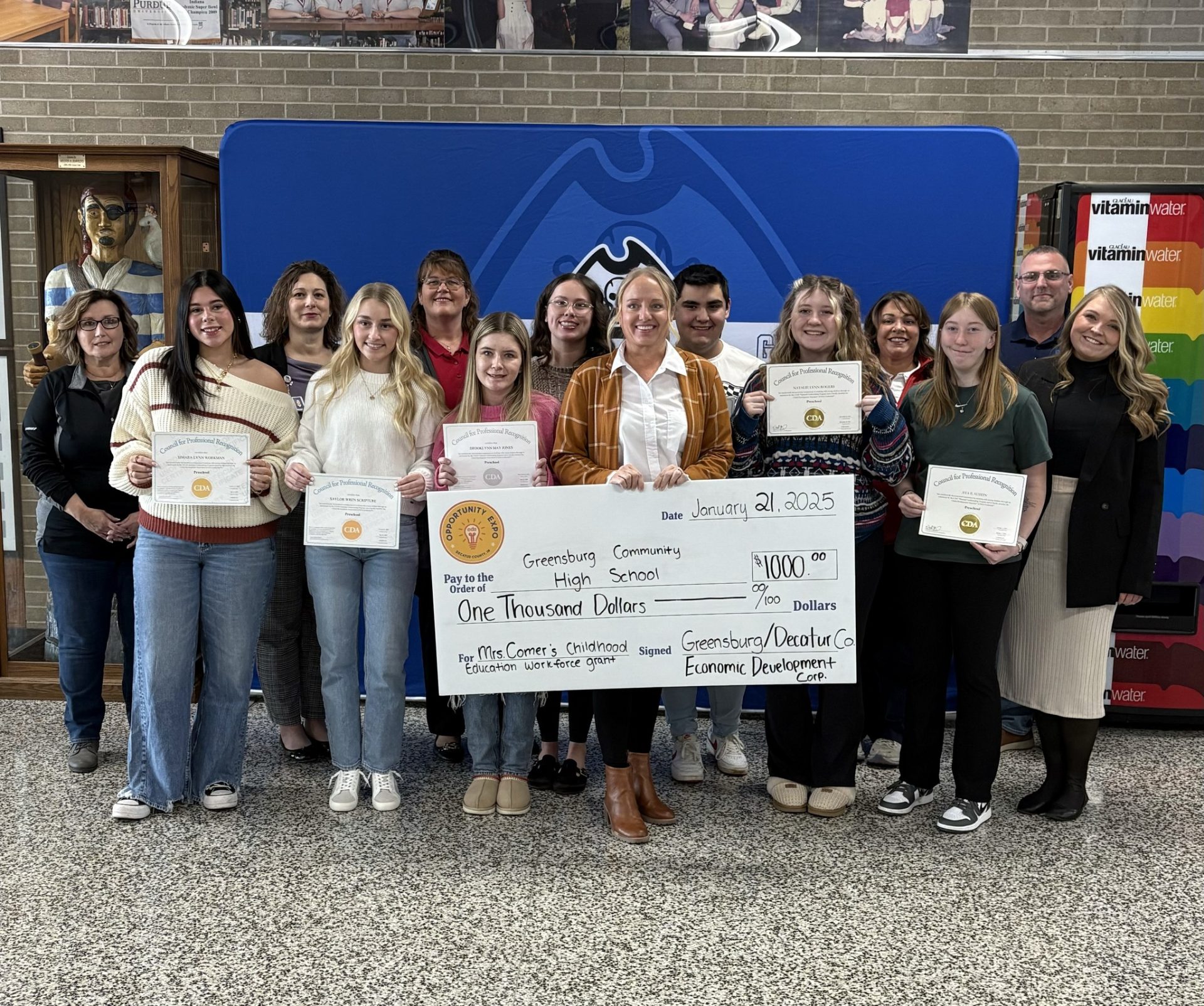 Mrs. Heather Comer, of Greensburg Community High School, received funding for her Early Childhood Education Immersive Community Classroom project.